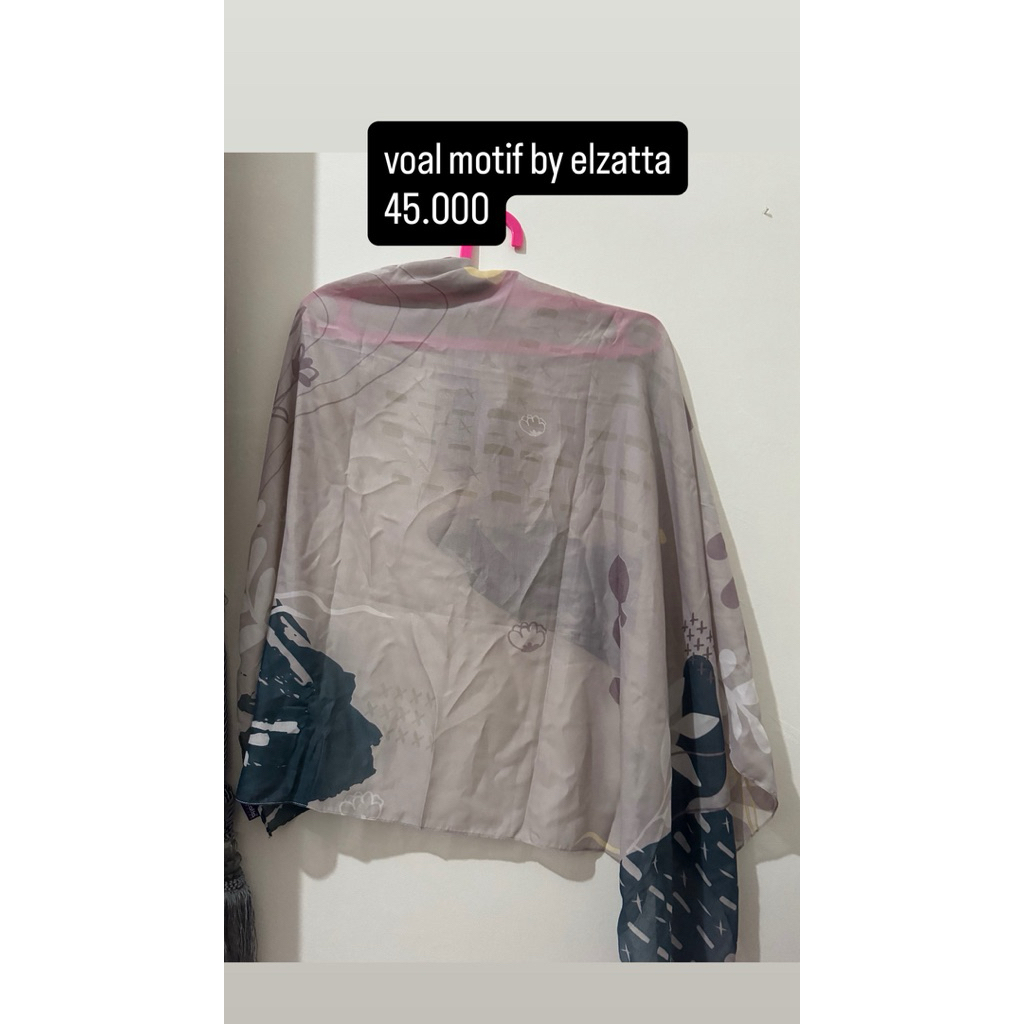 Preloved voal motif hijab segi empat by elzatta