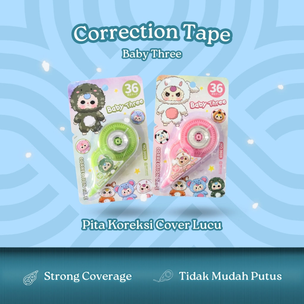 

CORRECTION TAPE / PITA KOREKSI / TIP EX ROLL 9608 BABY THREE