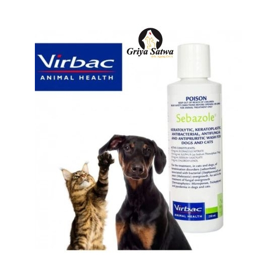 Virbac Sebazole Shampoo Anjing & Kucing / Sebazole 250ml / Shampo Treatment Jamur