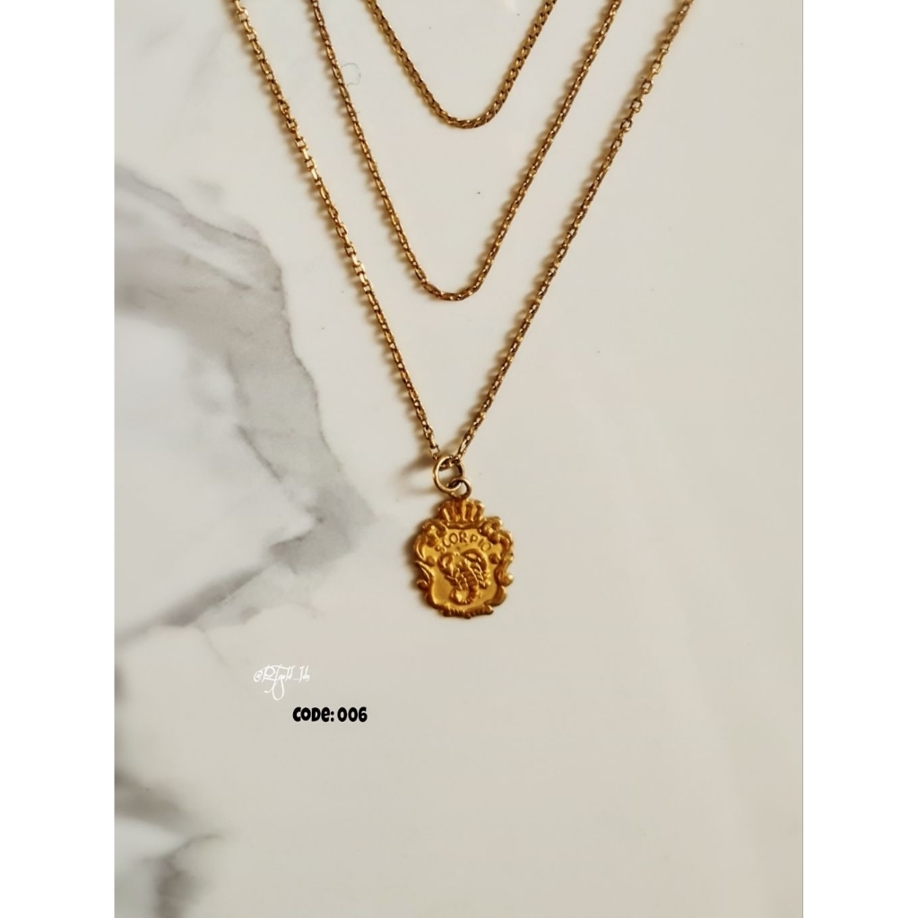 kalung + Liontin ( Lapis emas 24k)