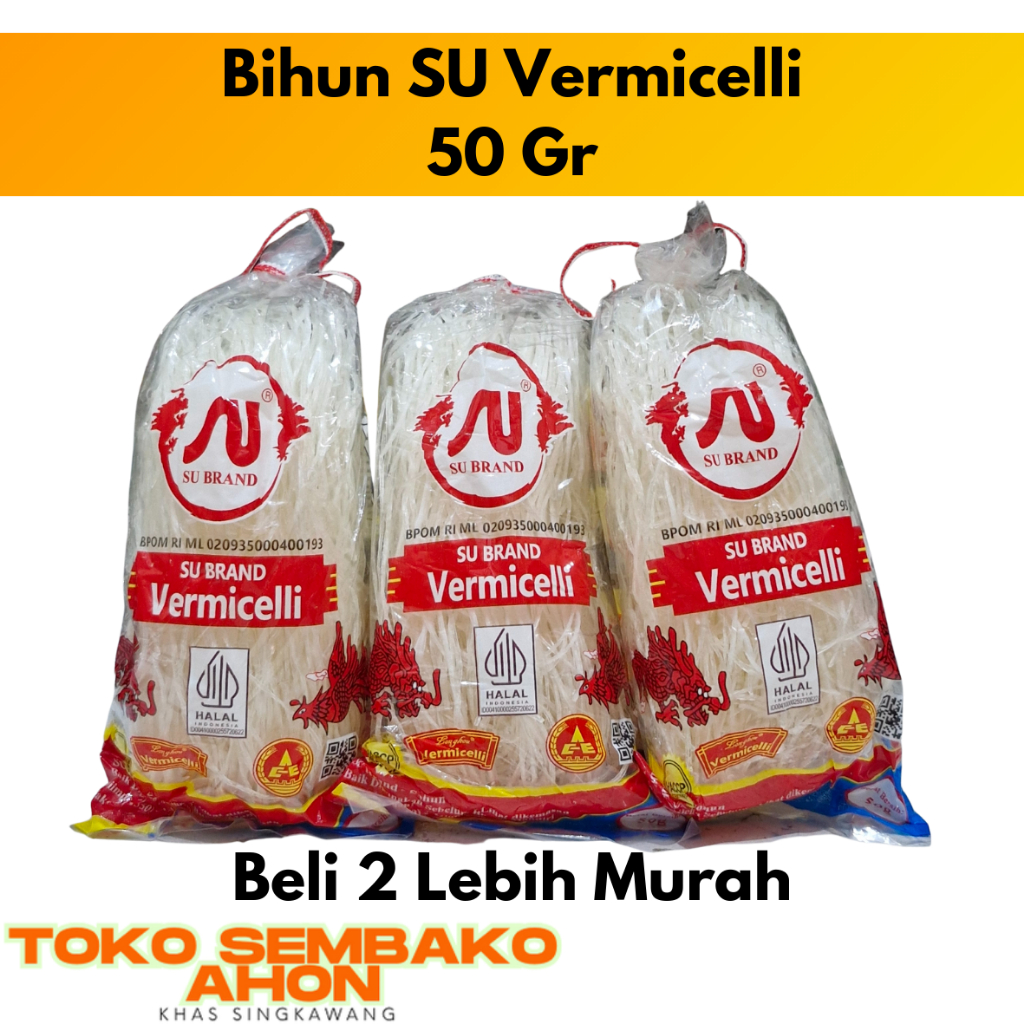 

Bihun Kering 50 gr | Bihun Halus Vermicelli 50 gram | Bihun Putih Siap Masak | Bihun Mini Praktis Per Porsi