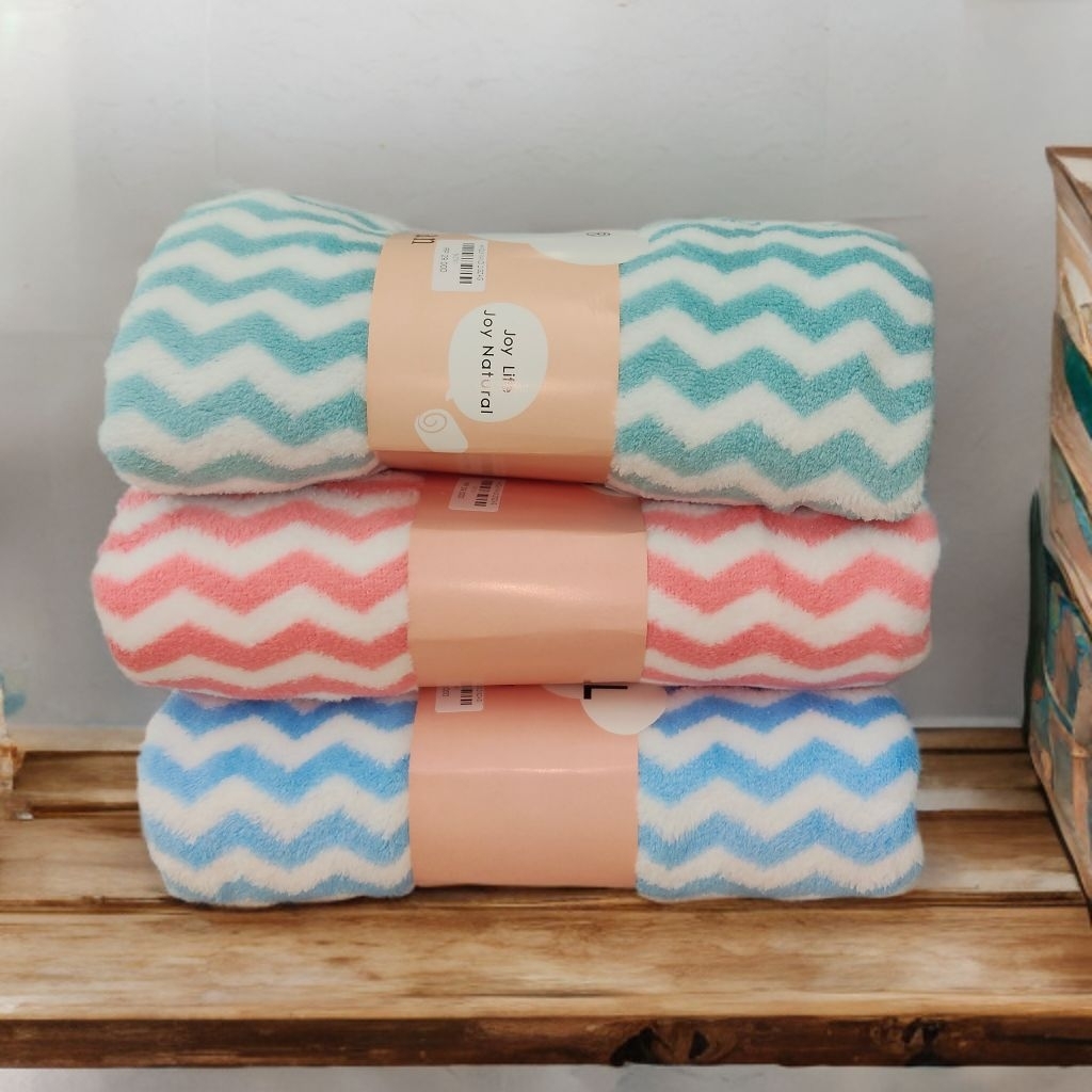 Handuk Mandi 70×140 cm Towel Joy Life Motif Bahan lembut