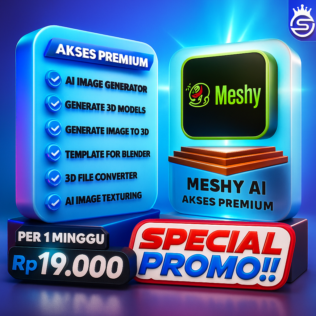 MESHY AI : Support Generate 3D Animasi AI, Editable on Blender Atau Software Animasi Lain.