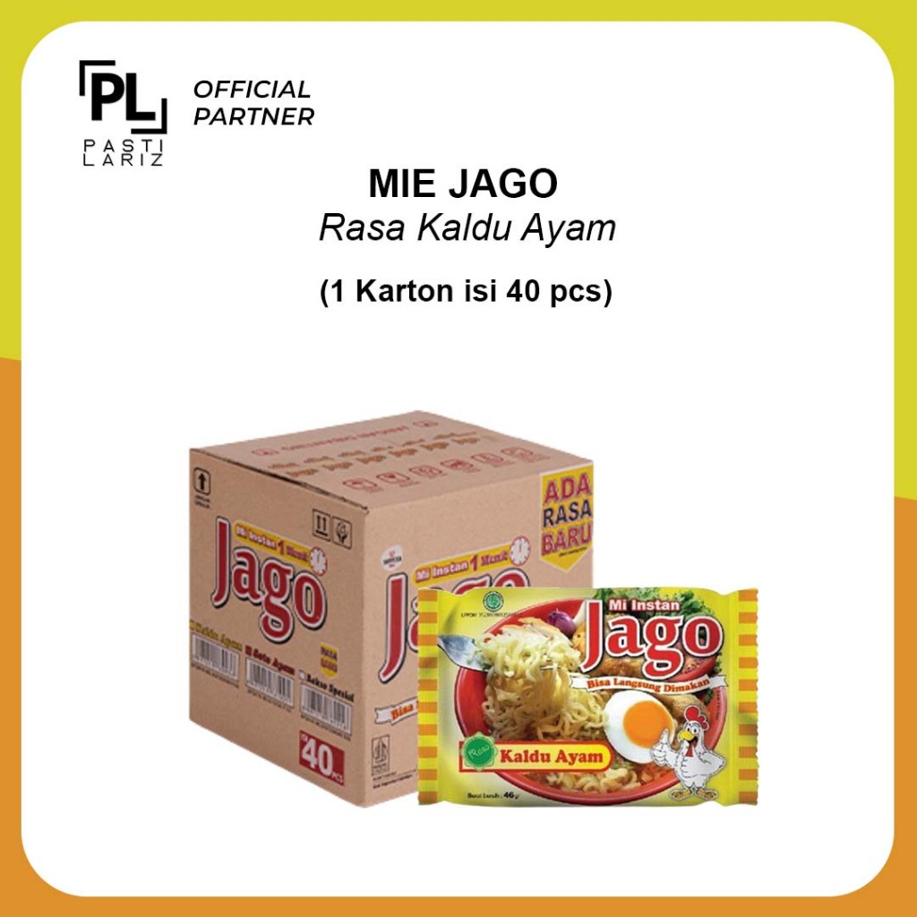 

[1 DUS isi 40pcs] MIE JAGO Kaldu Ayam - Mie Instant Viral Rasa Kaldu Ayam Enak dan Praktis