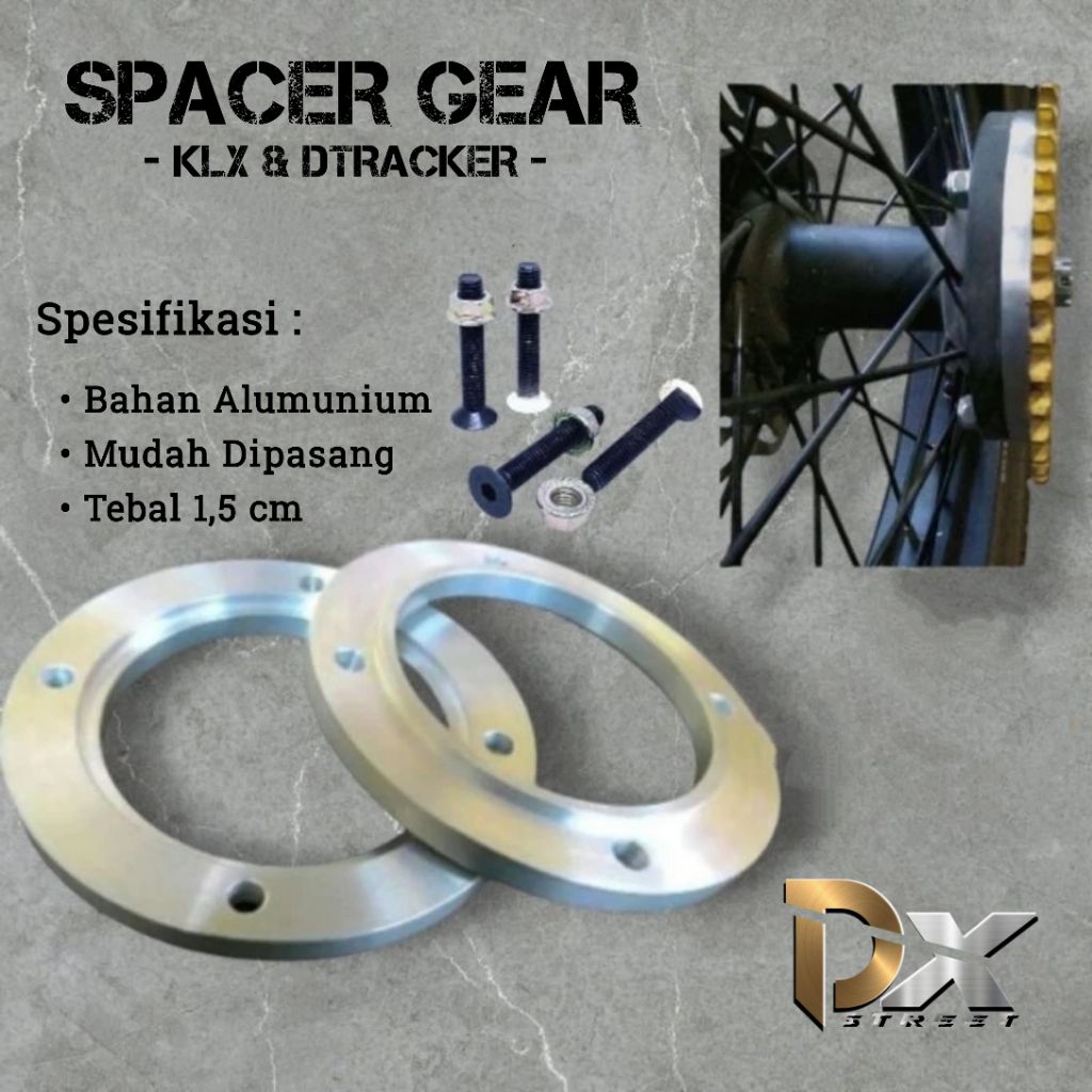 SPACER GEAR MOTOR KLX & DTRACKER UKURAN 1CM & 1,5CM + BAUT