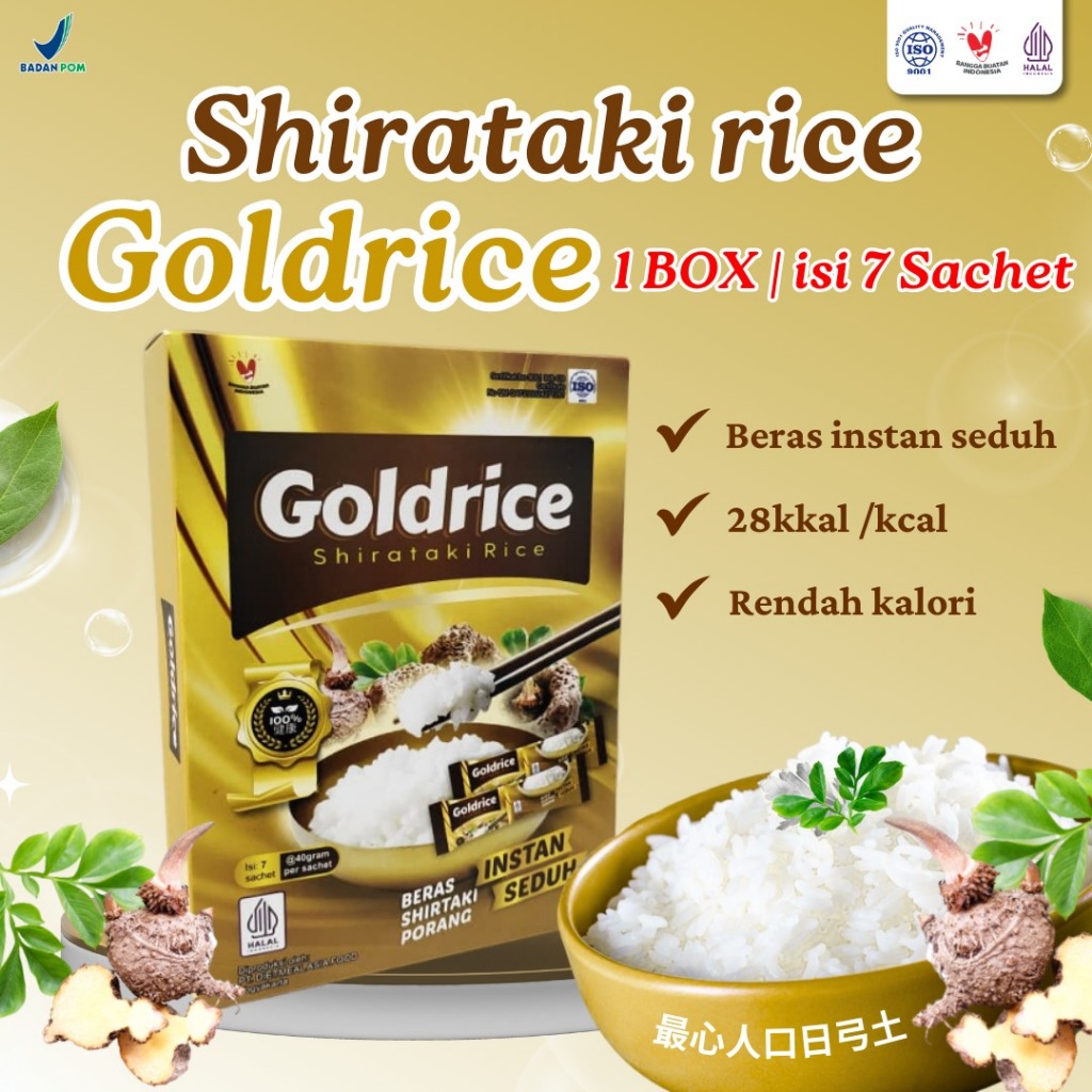 

Goldrice Beras Porang Kemasan Dus Box Isi 7 Sachet