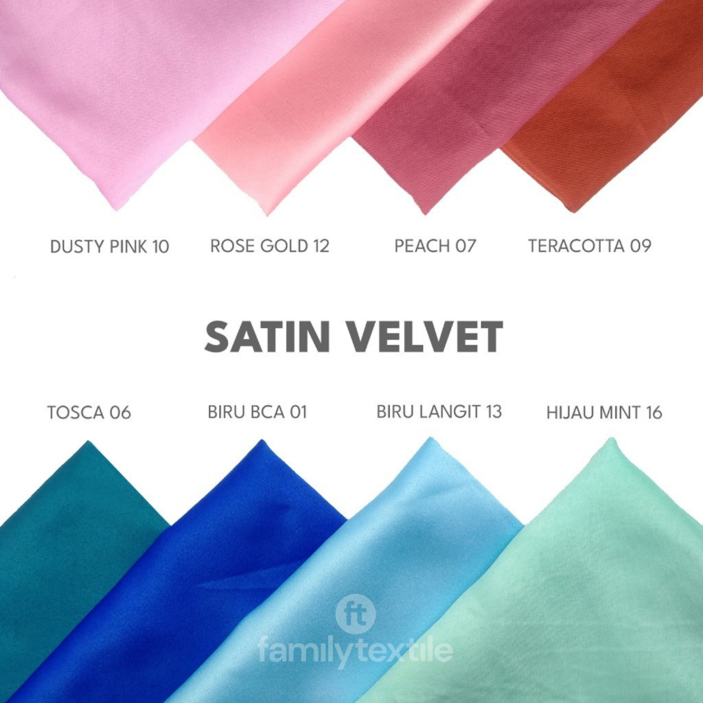 Kain Satin Velvet Premium 1/2 Meter Seri 2