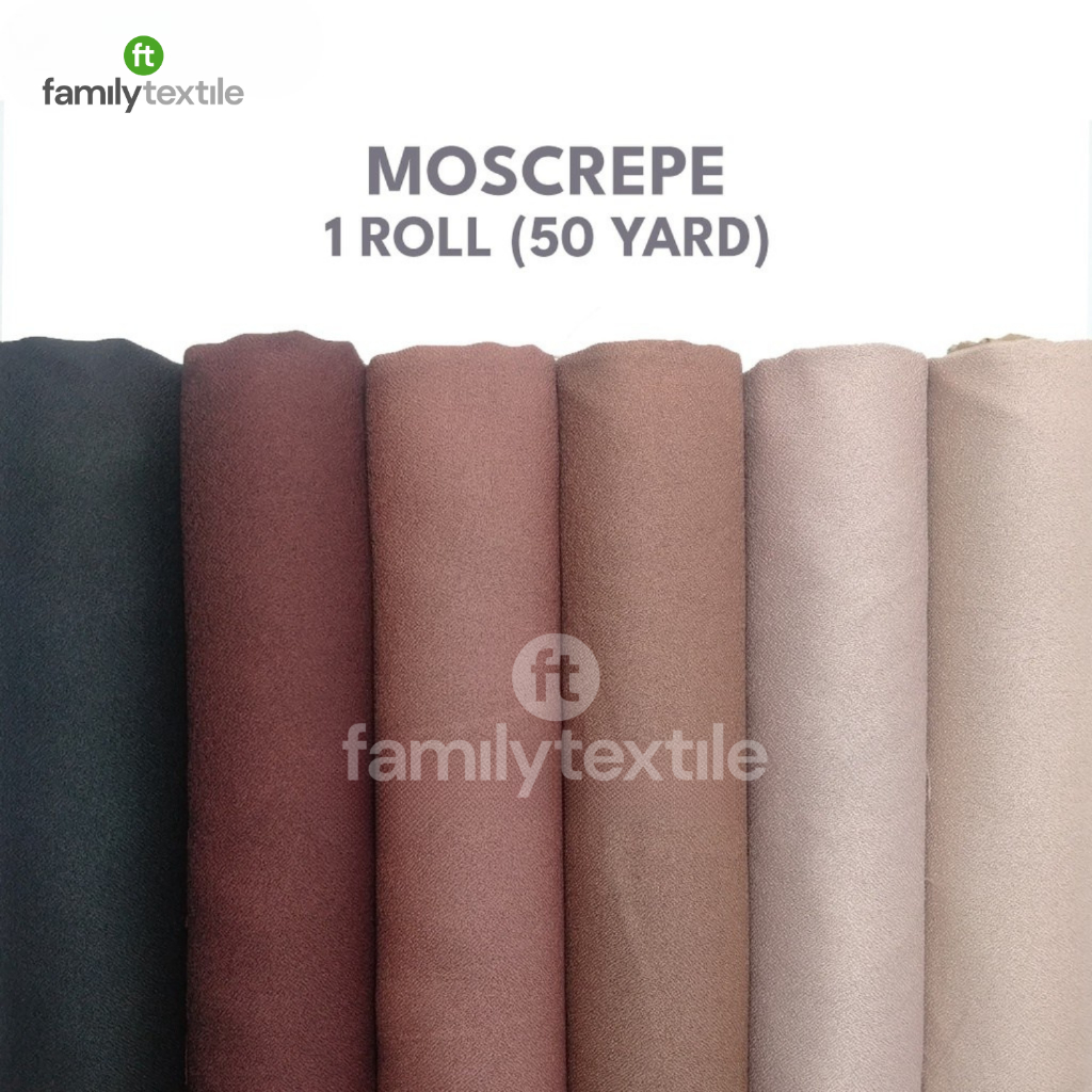 Kain Moscrepe Premium 1 Roll 60 Yard - Bahan Moscrep Hijab Kerudung Gamis