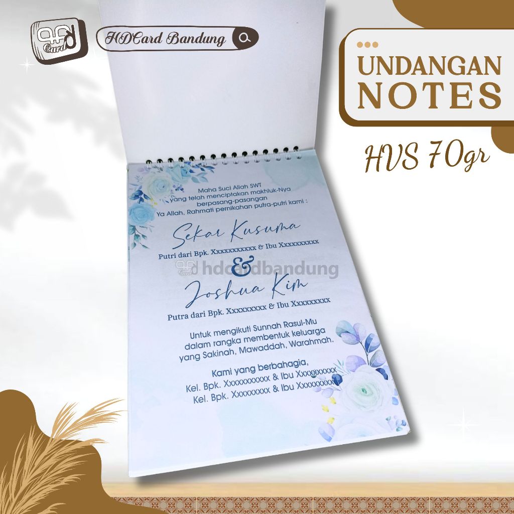 

Undangan Notes A5 tambahan HVS Notebook Undangan Custom Pernikahan Khitanan dll