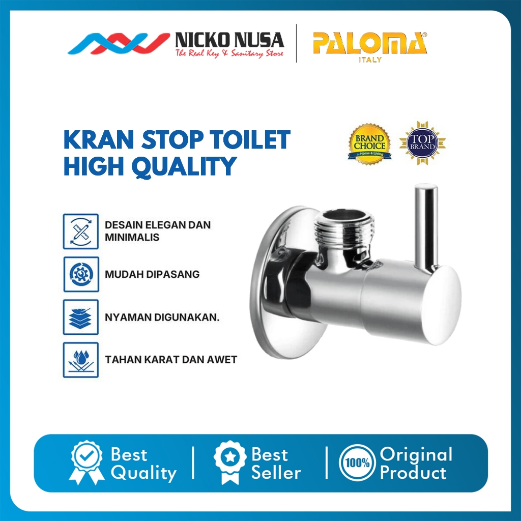 Nicko Nusa - Paloma Stop Kran FCP 1877 Kran Stop Toilet Kran Jet Shower Kran Tembok