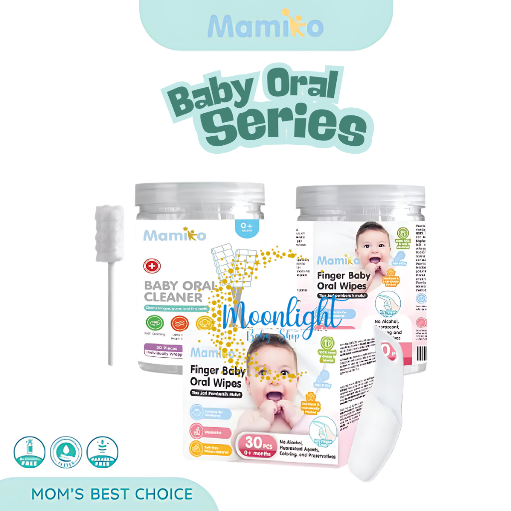 Mamiko Baby Oral Cleaner 30pcs | Finger Baby Oral Wipes 30pcs - 50pcs