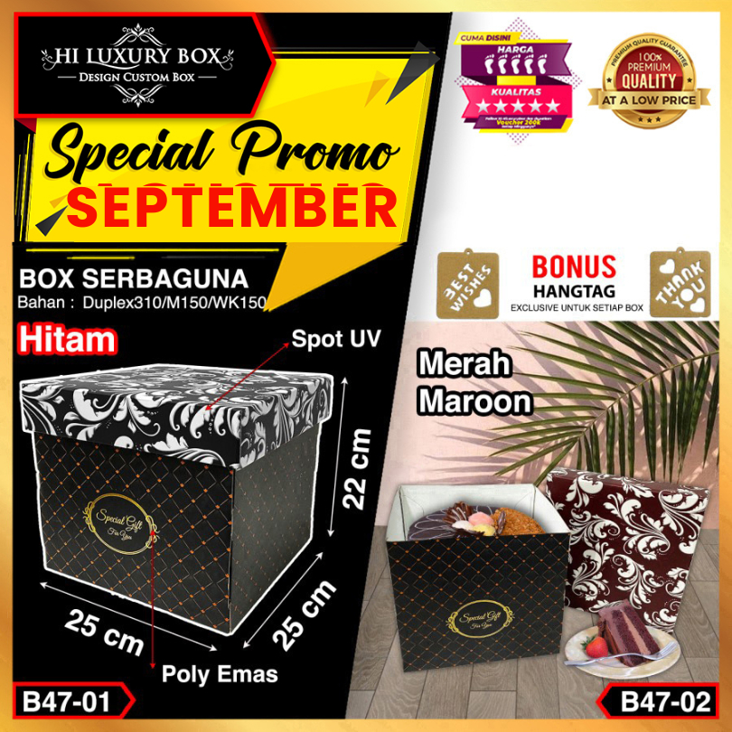 

Kotak Kue|Kado|Cake|Gift|Serbaguna|Penyimanan|Box|Dus|Packaging|B47