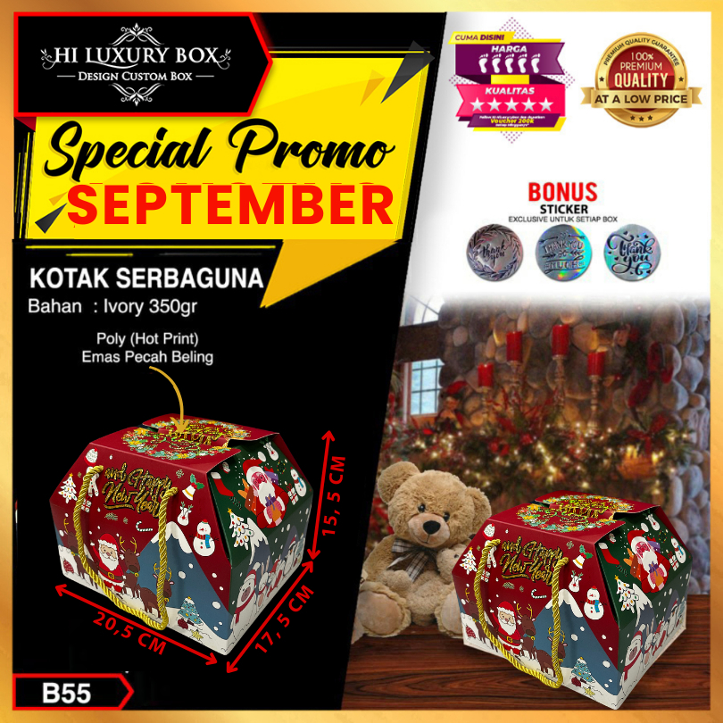 

Gable Box - Souvenir Natal - Box Hampers Merry Christmas - B55