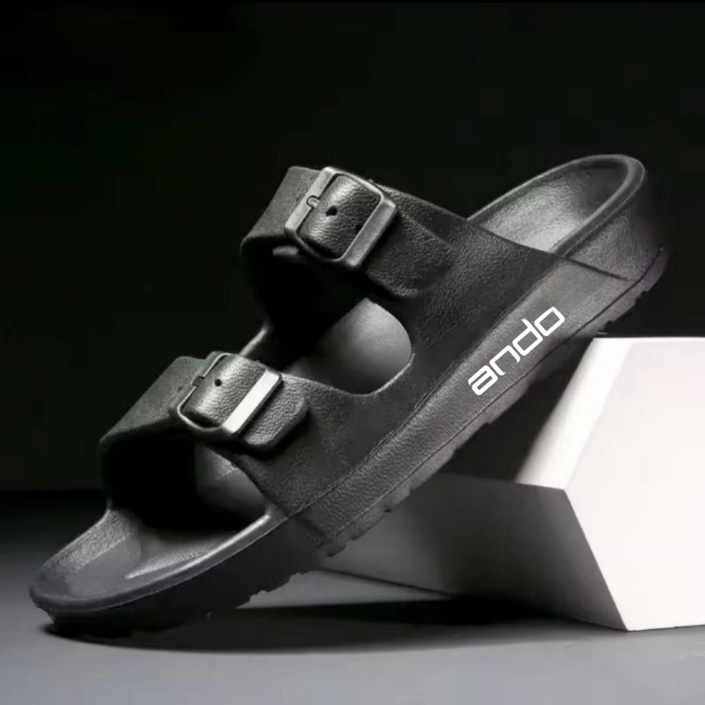 Sandal slip-on ando sandal pria dewasa full karet