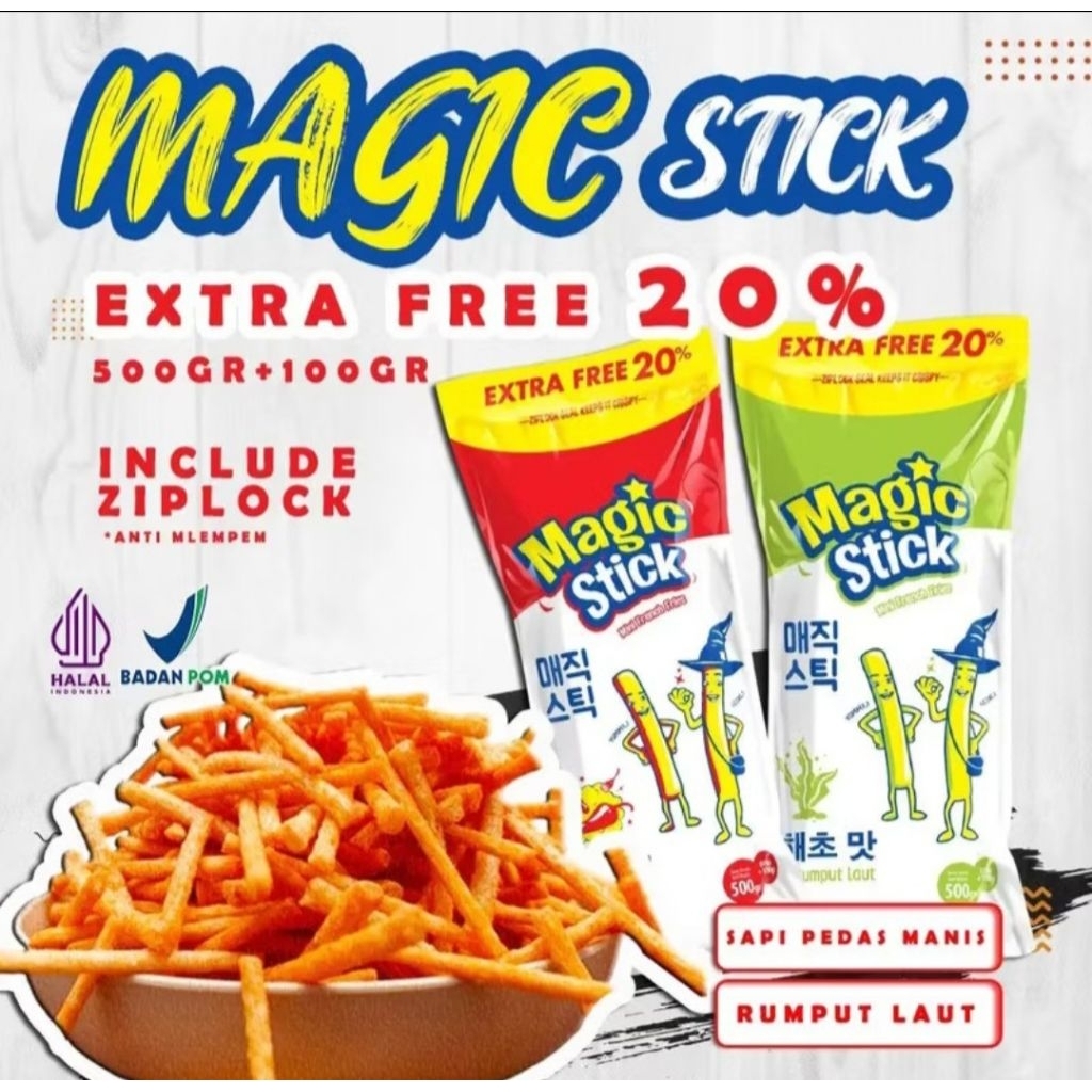 

READY MEDAN - MAGIC STICK FRENCH FRIES 500GRAM + FREE 100 GRAM TOTAL 600 GRAM CEMILAN VIRAL