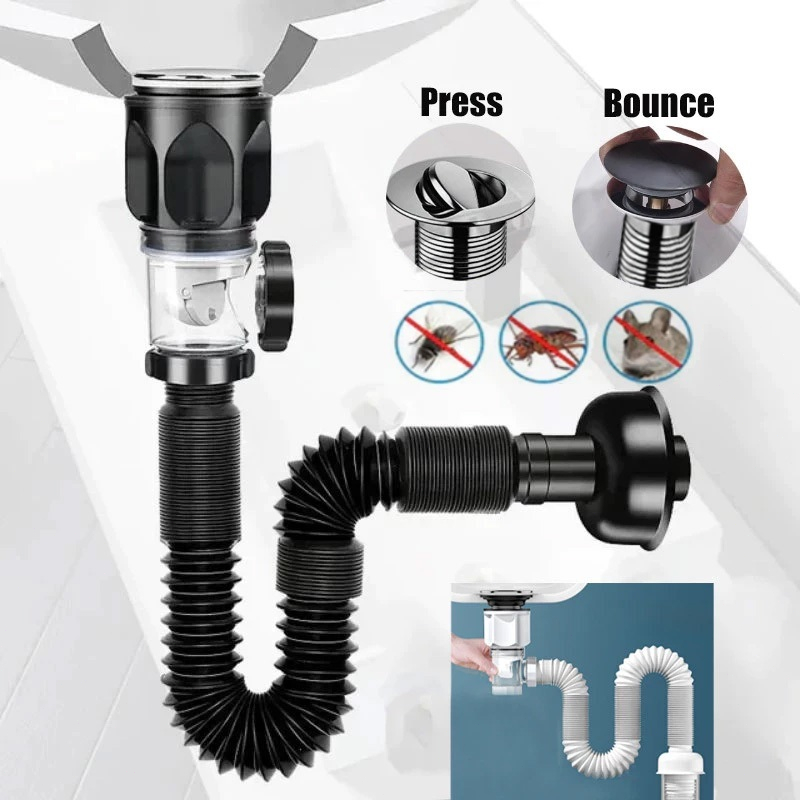 【COD】Sifon Wastafel/sifon wastafel cuci piring/selang fleksibel wastafe/wastafel kamar mandi/pipa wa