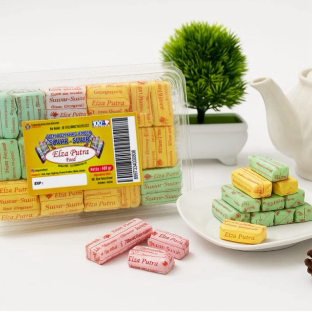 

SUWAR SUWIR PERMEN TAPE ELZA PUTRA FOOD | Netto 400 gr Oleh Oleh Khas Kota Jember