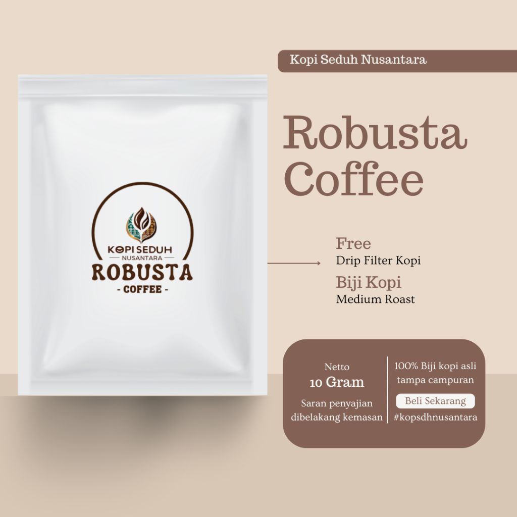 

Drip Coffee Robusta Premium (Kopi Seduh Nusantara)