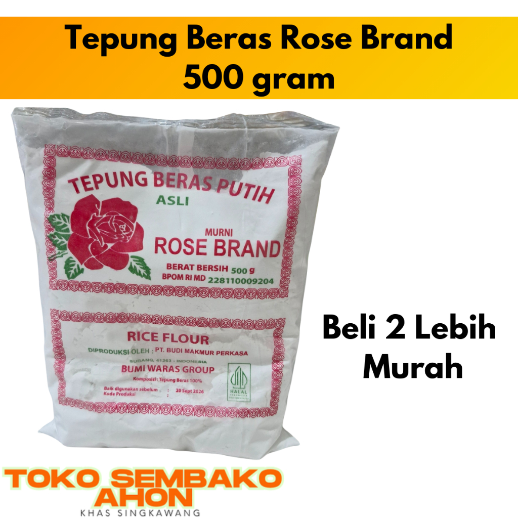 

Tepung Beras Putih Rose Beand @500 gram / Tepung Rose Brand 500g / Tepung Beras Rosebrand Putih / Tepung Beras Halus Rose