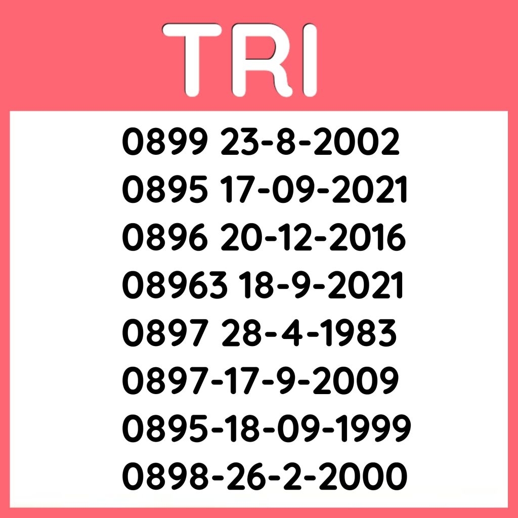 Perdana TRI Seri Tahun Lahir Nomor Cantik 11 Digit 12 Digit Angka