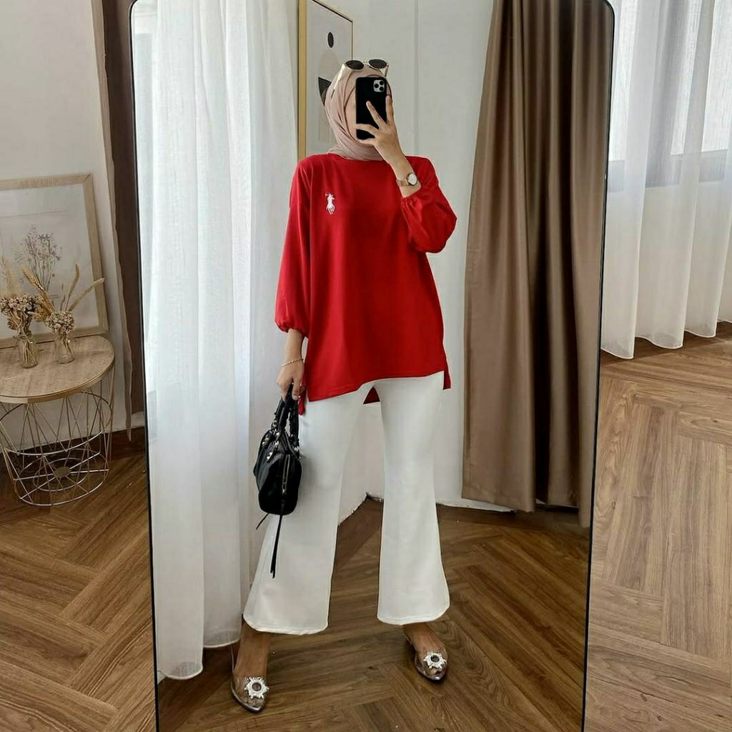 Shabira Blouse, blouse bahan kaos Babyterry import jumbo fit XXXL ld 116-130 termurah terlaris kekin