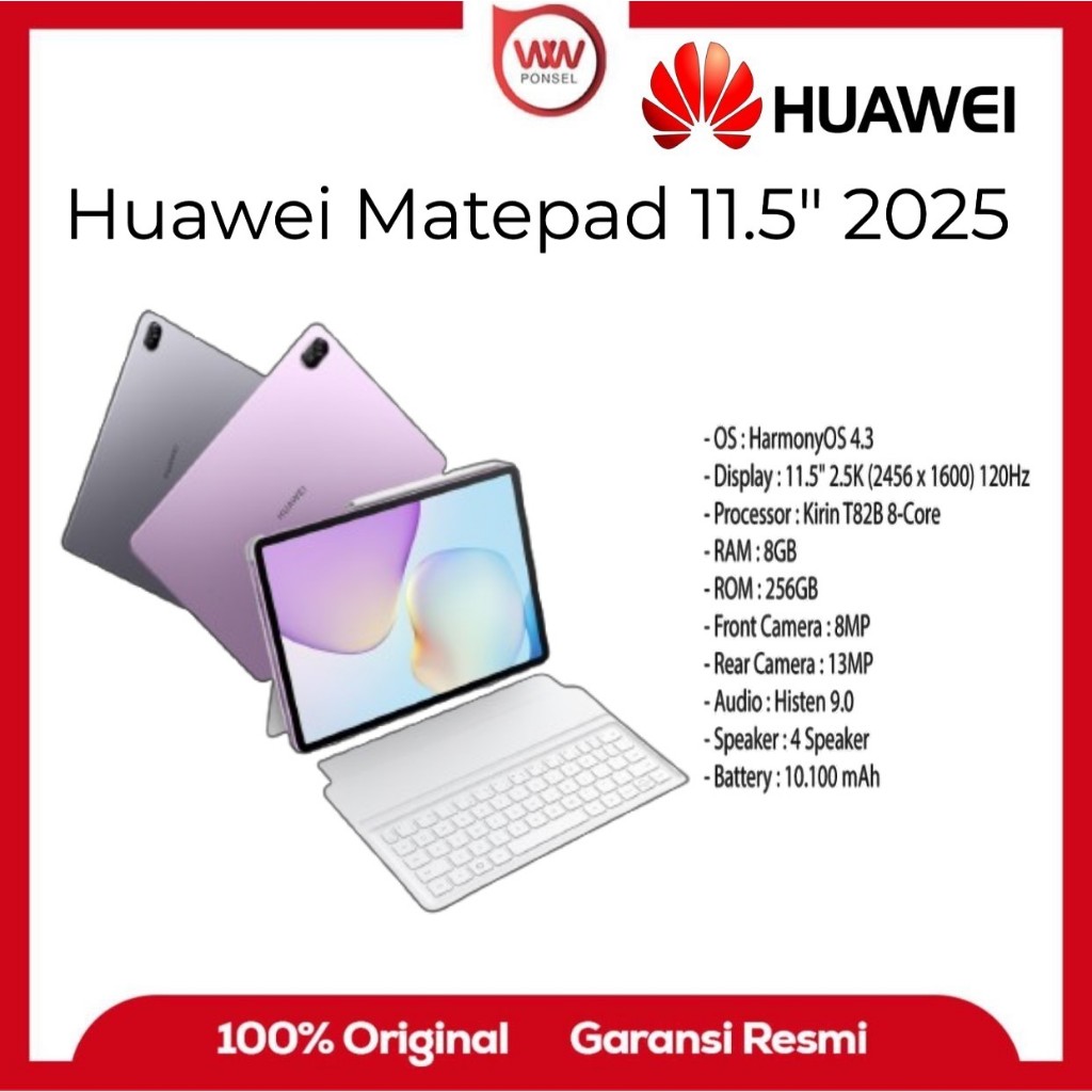 Tablet Huawei Matepad 11.5" 2025 Ram 8GB Internal 256GB Garansi Resmi