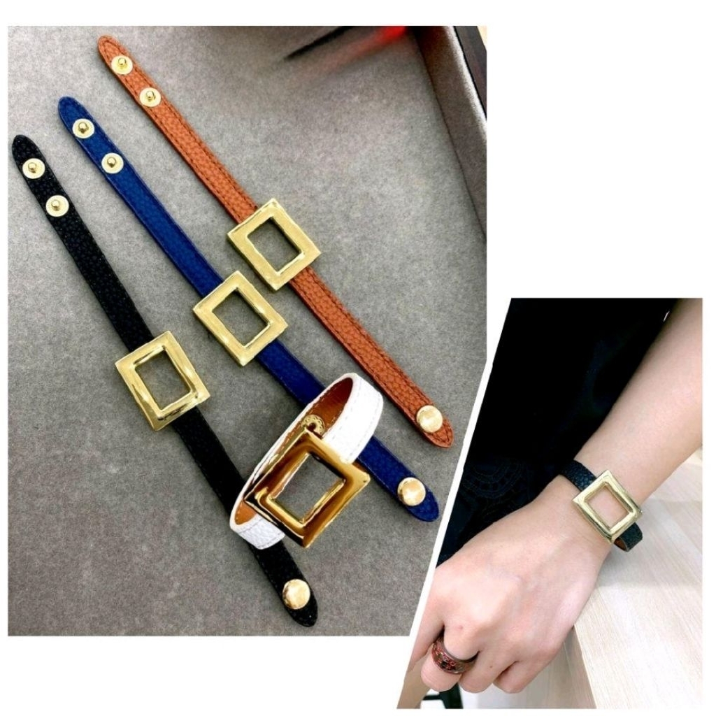 Promo Gelang kulit Viral Gelang branded band Premium Quality Gelang tangan Kulit Tidak berkarat Gela