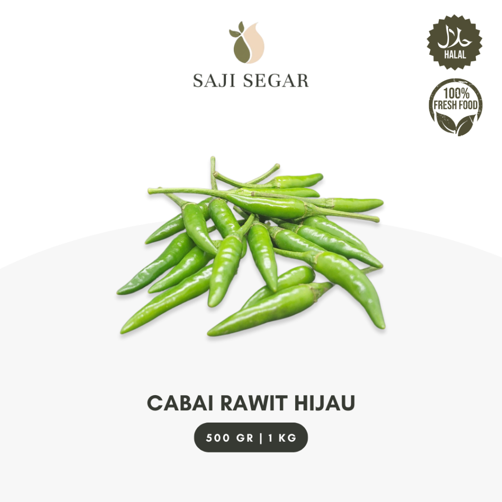 

Saji Segar Cabai Rawit Hijau / Cabe Rawit Ijo 1 KG