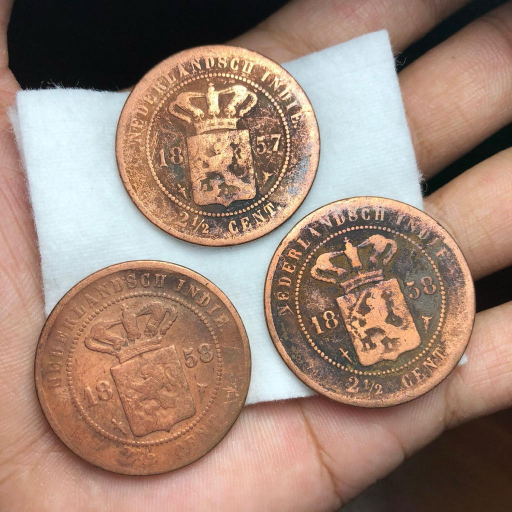 Koin Kuno Benggol 3pcs Borongan Tahun 1857 dan 1858