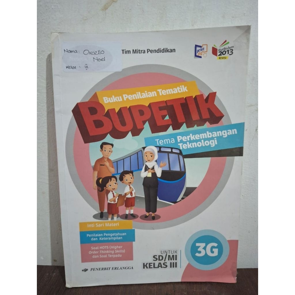 Buku Bekas Buku Penilaian Tematik Erlangga Bupetik SD 3G
