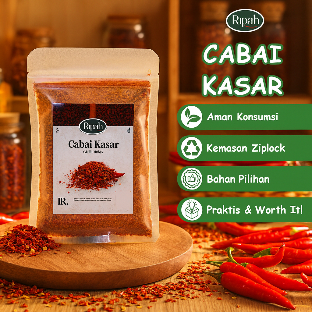 

40gr Cabe Bubuk Kasar / Chili Flakes / Ripah Rempah Premium