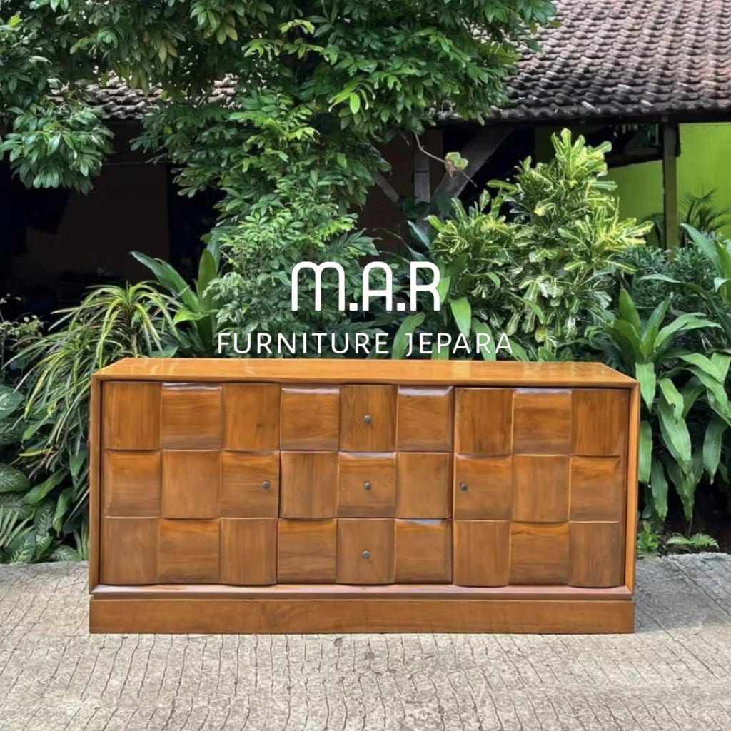 kabinet kayu jati - bufet minimalis kayu jati - bufet catur estetik