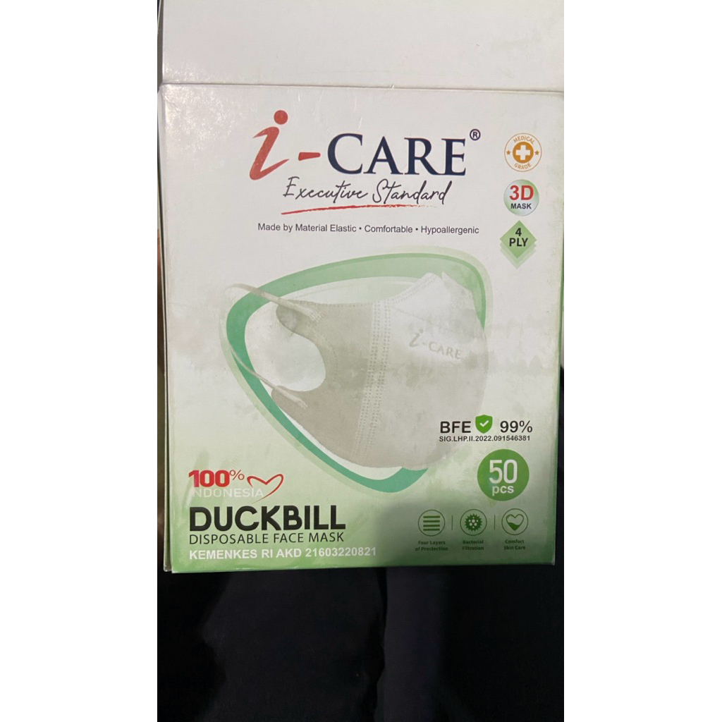 i-Care Duckbill Disposable Face Mask / Masker Wajah Duckbill 4PLY