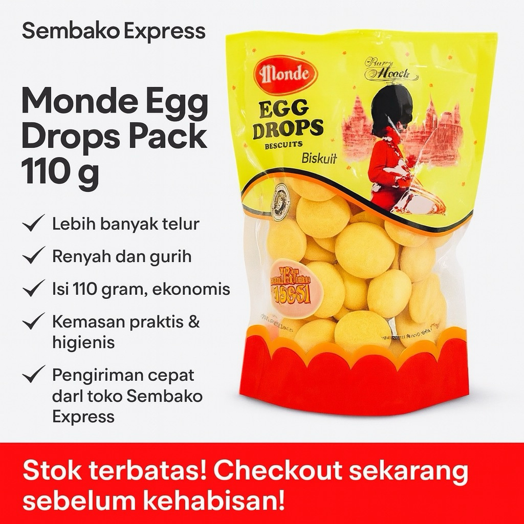 

Monde Biscuit Egg Drops Pack 110 g