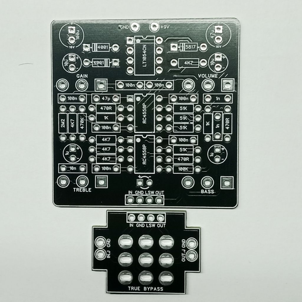 T-Audio PCBFX-365 Based on Mr Black Thunderclaw Distortion Guitar Effect Pedal Stompbox DIY 1590B LT