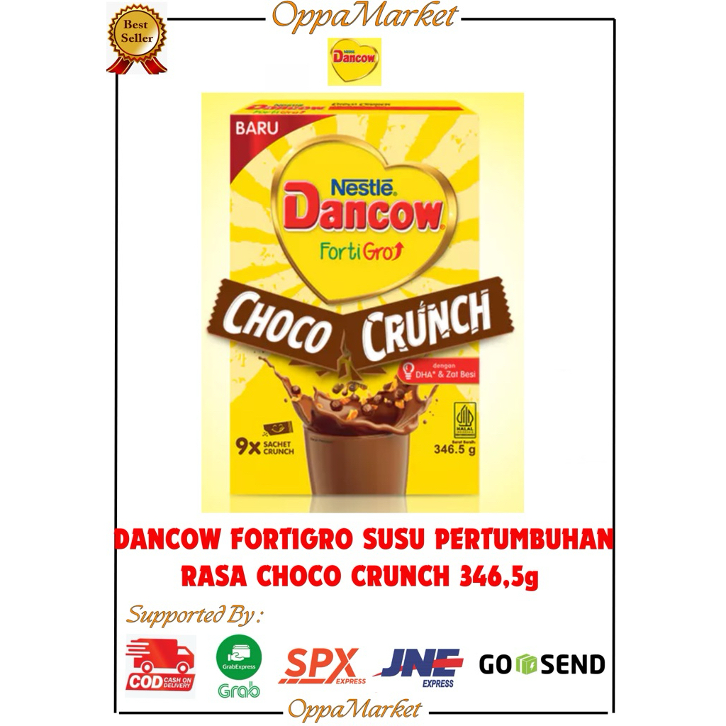

DANCOW FORTIGRO Susu Pertumbuhan Kalsium Anak Rasa Choco Crunch 346,5G