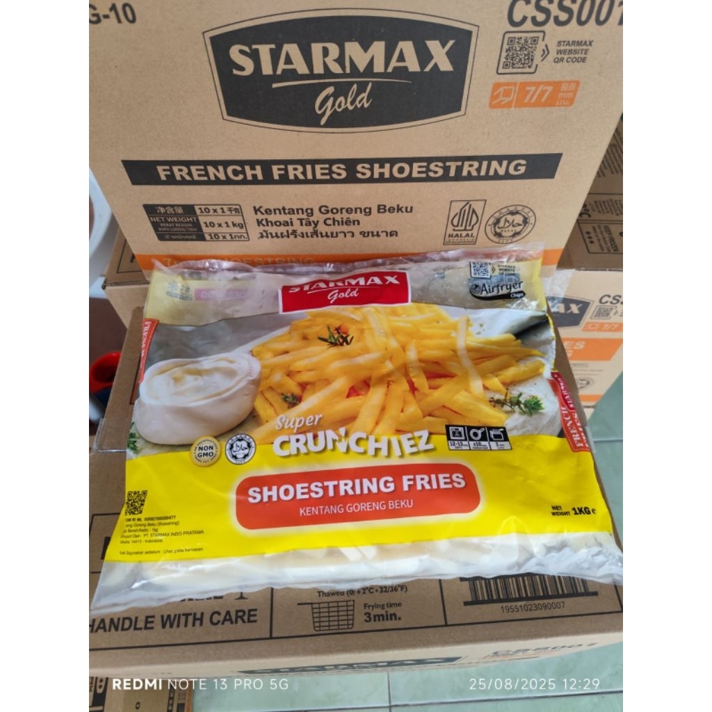

KENTANG STARMAX GOLD 1 KG FRENCH FRIES SHOESTRING