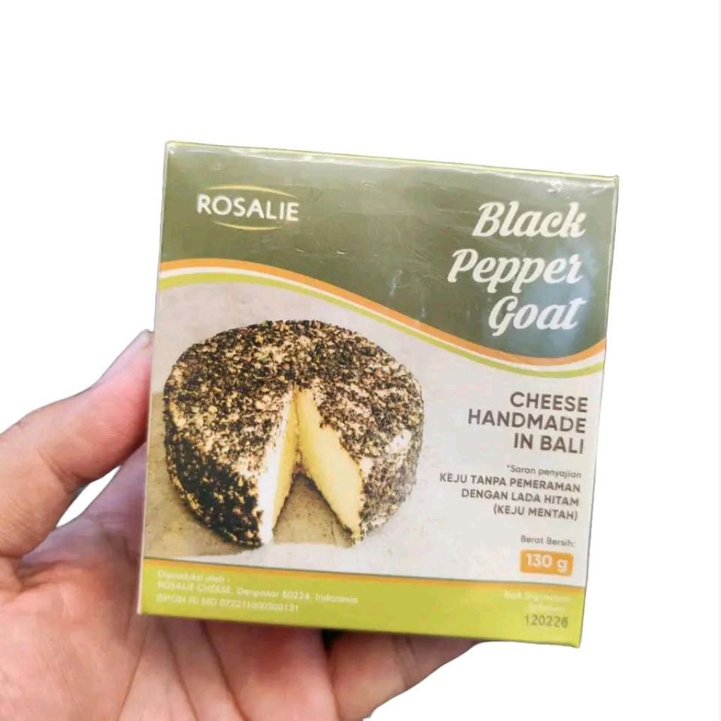 

keju Rosalie Black pepper goat cheese handmade in bali keju tanpa pemeraman dengan lada hitam keju mentah