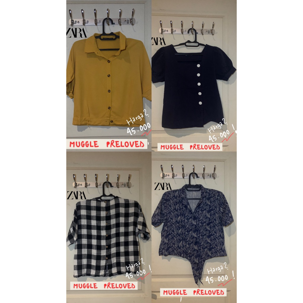 ZARA PRELOVED KEMEJA CROP