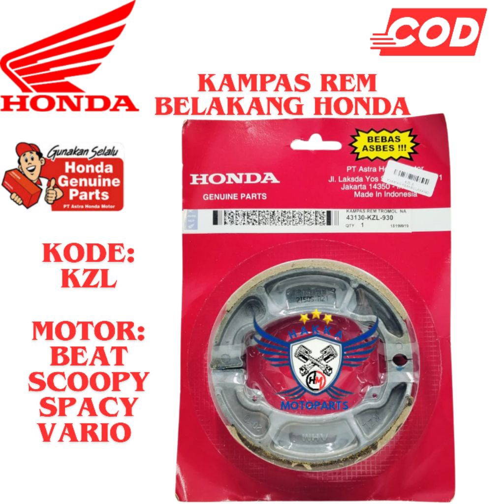 KZL ORIGINAL KAMPAS REM BELAKANG HONDA BEAT, KAMPAS REM BELAKANG HONDA VARIO, KAMPAS REM BELAKANG HO