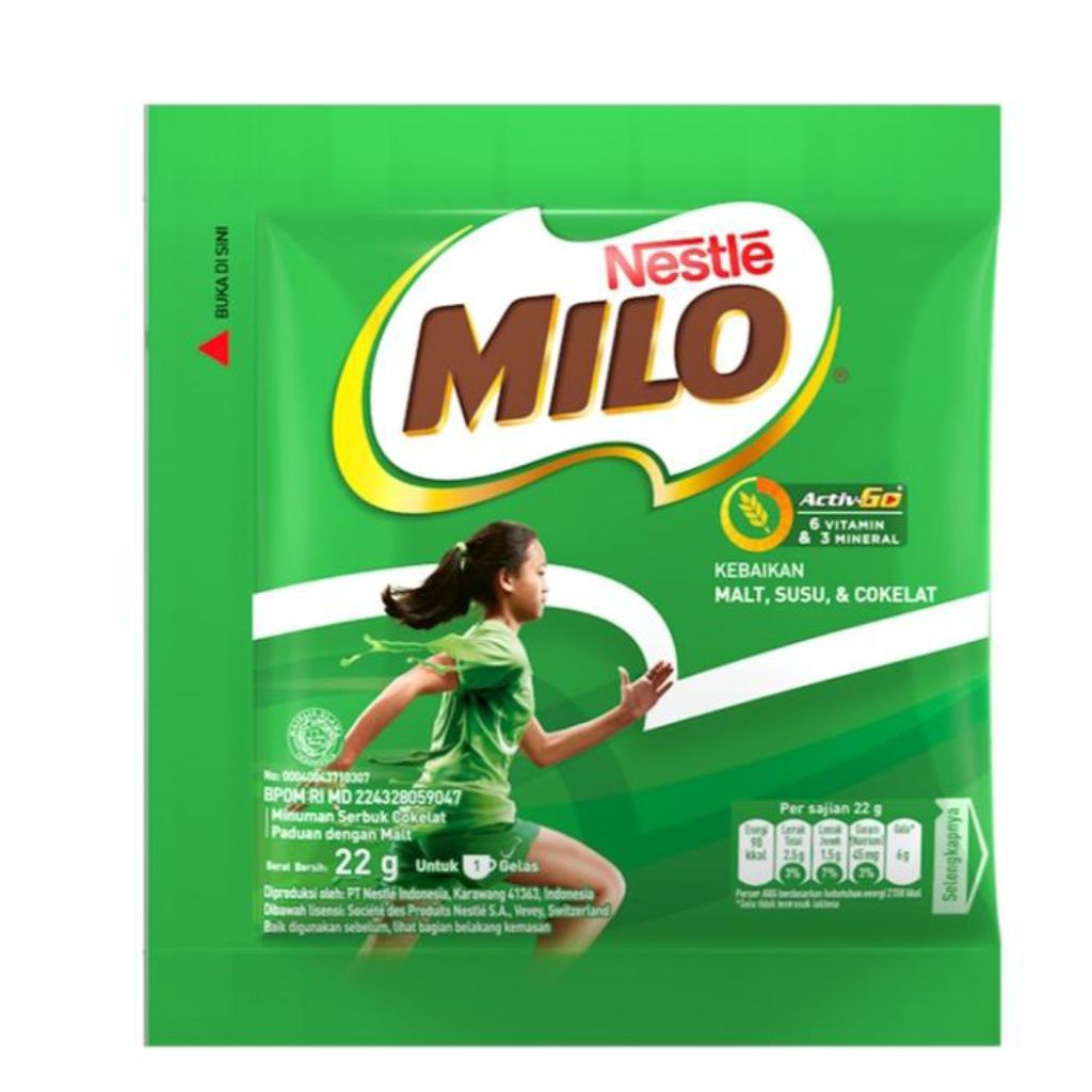 

MILO Activ-Go Susu Bubuk Sachet 22 gr RENCENG ( ISI 10 ) Susu Coklat Renceng 22g - 10pcs Milo Nestle 22 Gr Renceng Set PALING MURAH SURABAYA