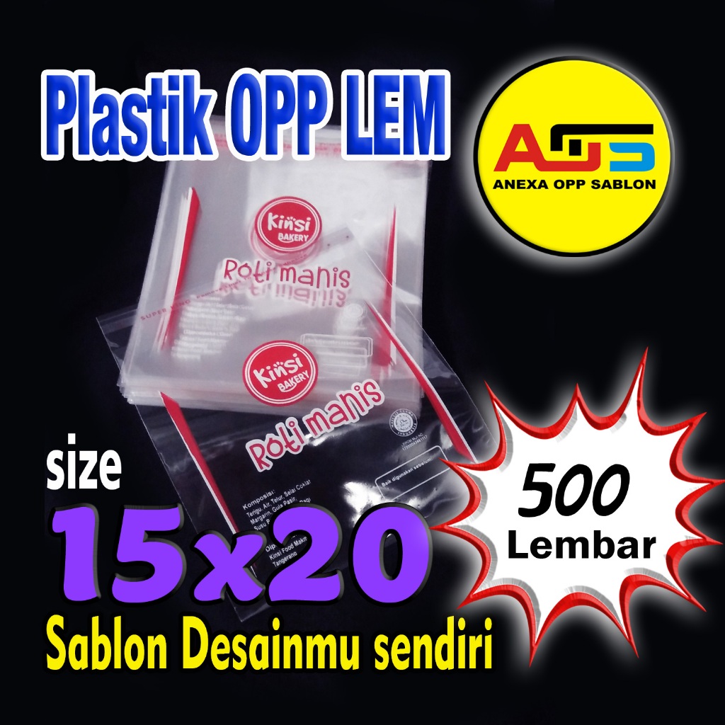 

Plastik OPP 15x20 Tebal, kemasan Roti/bakery Sablon Custom