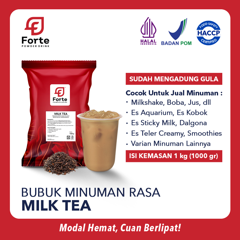 

Bubuk Minuman MILK TEA 1000gr - FORTE Powder Drink Serbuk Teh Plus GULA