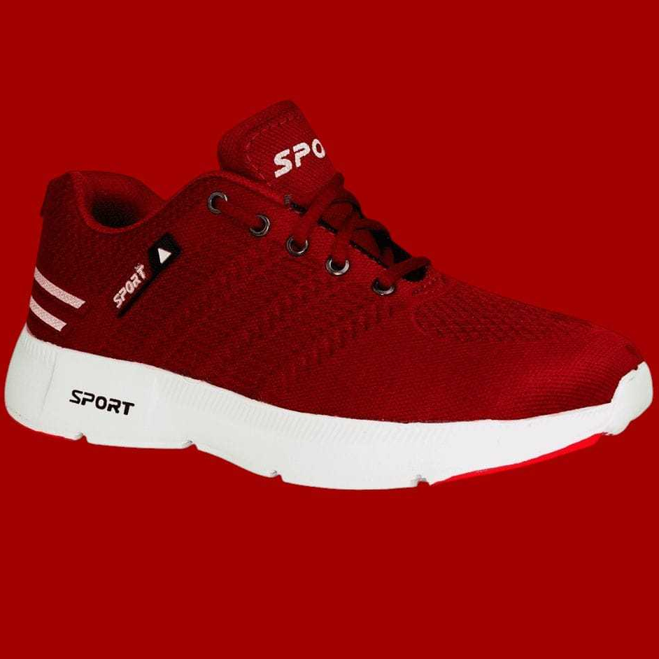 SEPATU AD RUNNING PRIA WANITA TERBARU / SEPATU OLAHRAGA SPORT PRIA MERAH MAROON