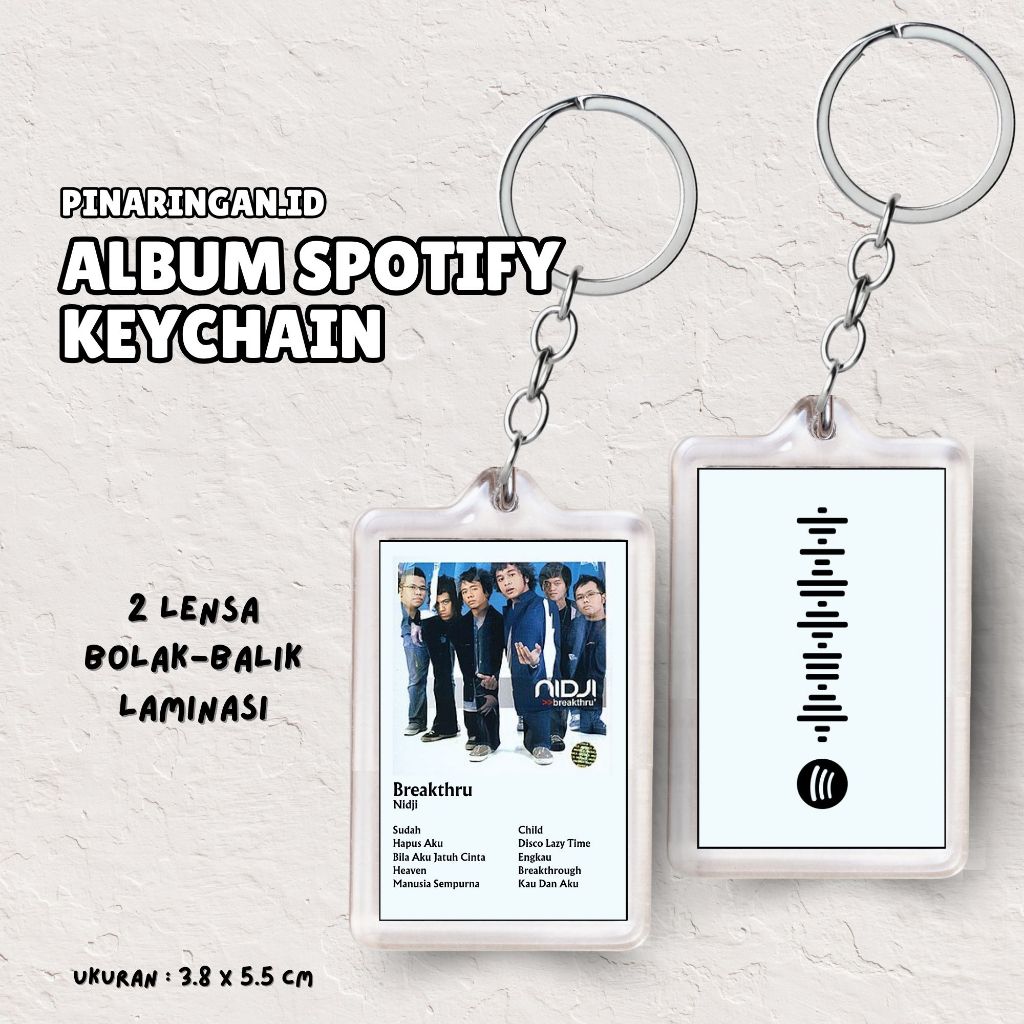 (Nidji) GANCI PREMIUM ACRYLIC SPOTIFY ALBUM BISA DI SCAN DI SPOTIFY FULL LAMINASI GLOSSY