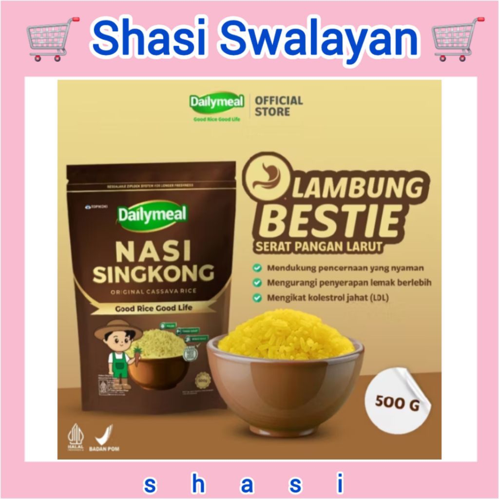 

Dailymeal Nasi Singkong 500 gr - Cassava Rice - Kaya Serat, Cocok untuk Gaya Hidup Sehat