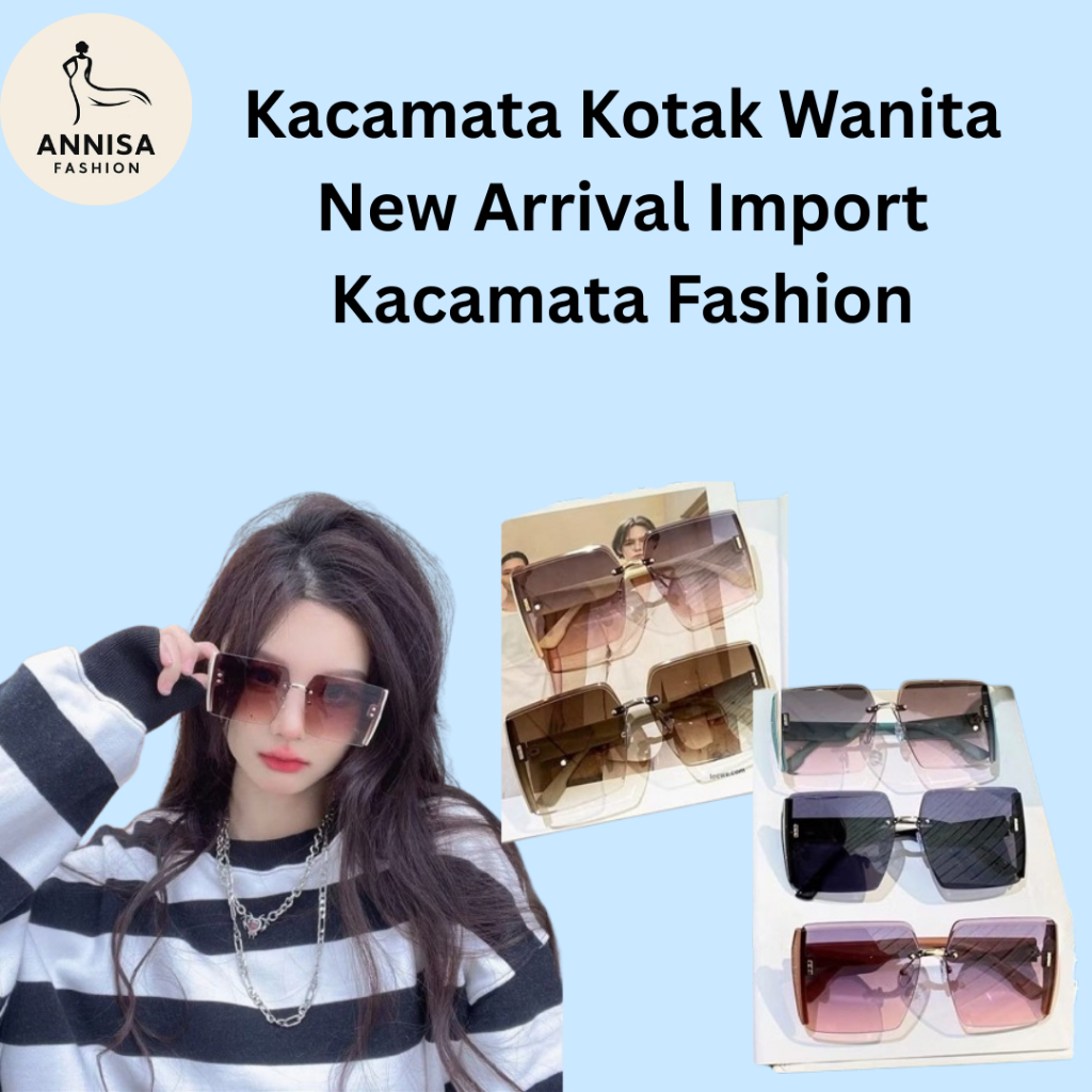 Kacamata Pantai Bingkai Persegi Untuk Wanita UV400