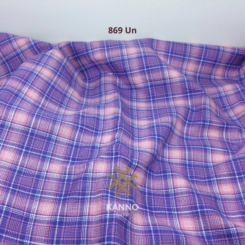 PAKET Kain Kotak Yarndyed 869 Ungu 1 roll