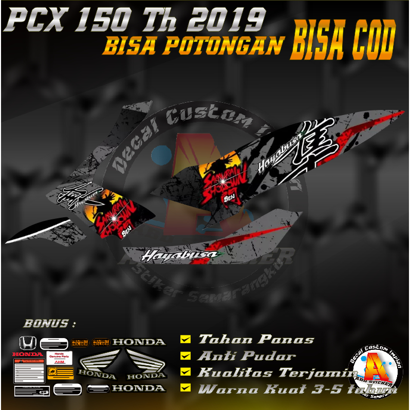 Stiker Decal Motor Honda PCX 150 Anti Luntur - Decal Stiker PCX 150 Th 2019 |KODE A064