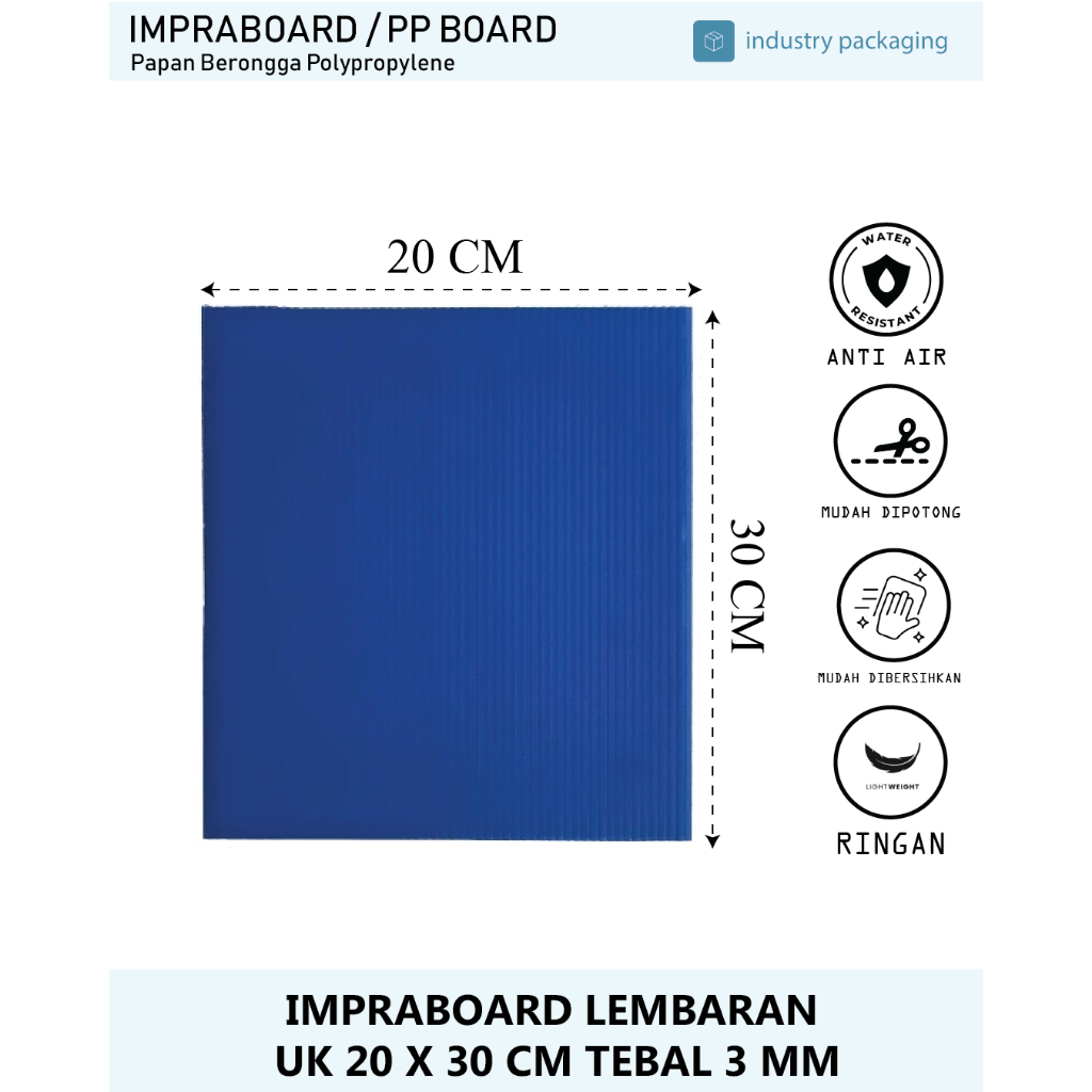 

Impraboard Imfraboard Premium Lembaran Kotak Tebal 3 mm ukuran 20 x 30 cm PP Board ART Board